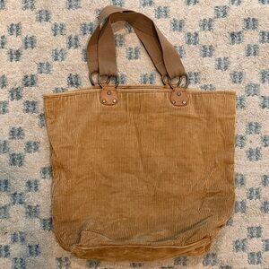 Vintage Gap Tan Corduroy Tote Bag